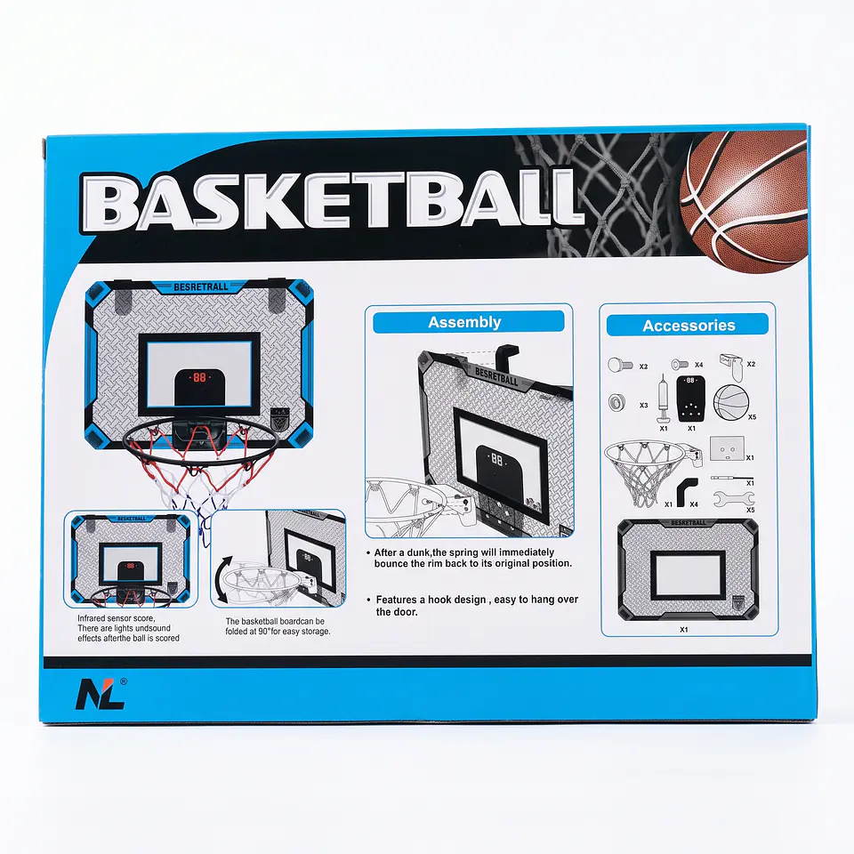 Set de Básquetbol Mini con Tablero y Marcador Electrónico 4