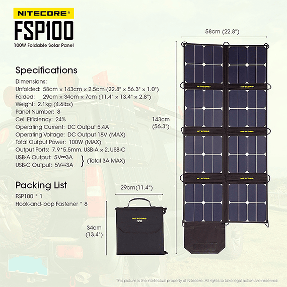 Cargador Solar Nitecore Plegable 100W- Image 13
