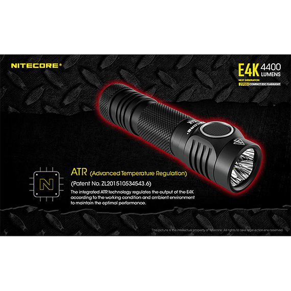 Linterna LED Nitecore 4400 lúmenes Recargable USB E4K- Image 12