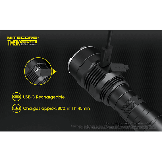 Linterna LED Nitecore 9500 lúmenes Recargable USB TM9K- Image 20