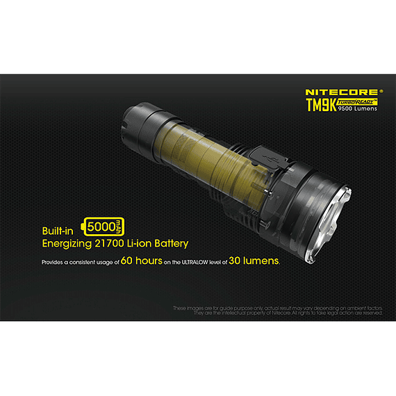 Linterna LED Nitecore 9500 lúmenes Recargable USB TM9K- Image 21
