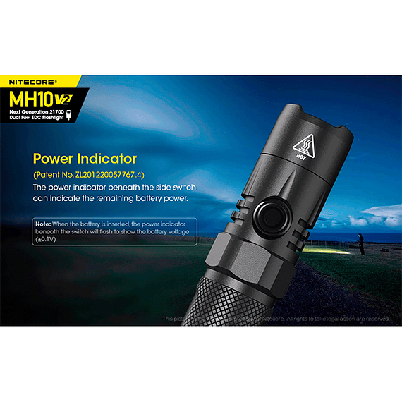 Linterna LED Nitecore 1200 lúmenes Recargable USB MH10 V2- Image 12