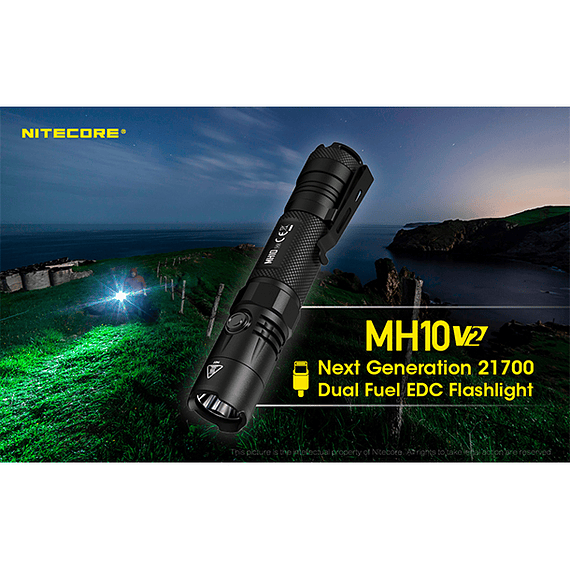 Linterna LED Nitecore 1200 lúmenes Recargable USB MH10 V2 | Andes Photo
