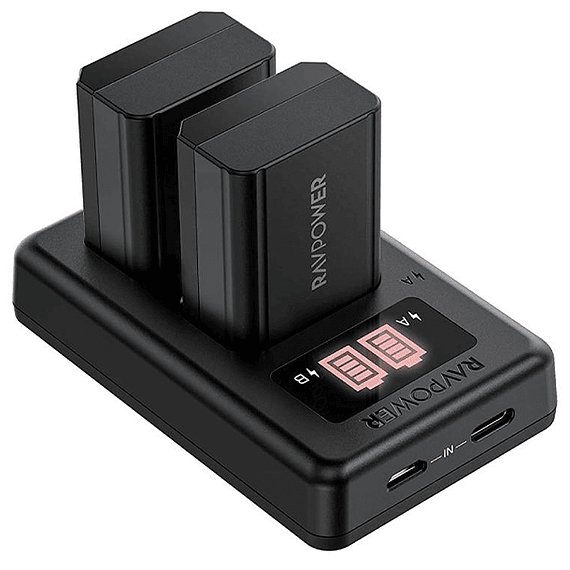Batería Reemplazo RAVPower Sony NP-FW50 Kit 2x con Cargador USB- Image 1