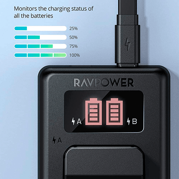 Batería Reemplazo RAVPower Sony NP-FW50 Kit 2x con Cargador USB- Image 4