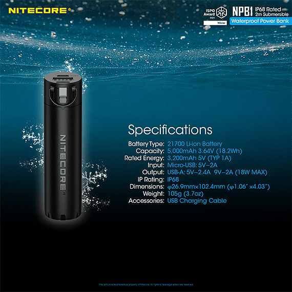Batería Externa Nitecore 5000 mAh Waterproof- Image 3