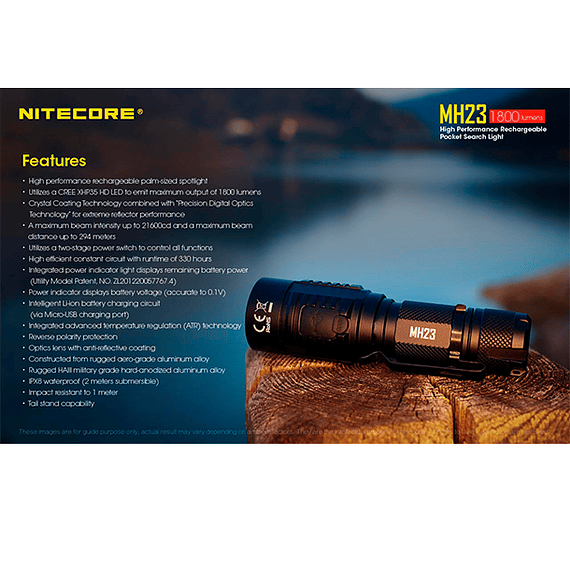 Linterna LED Nitecore 1800 lúmenes Recargable USB MH23- Image 5