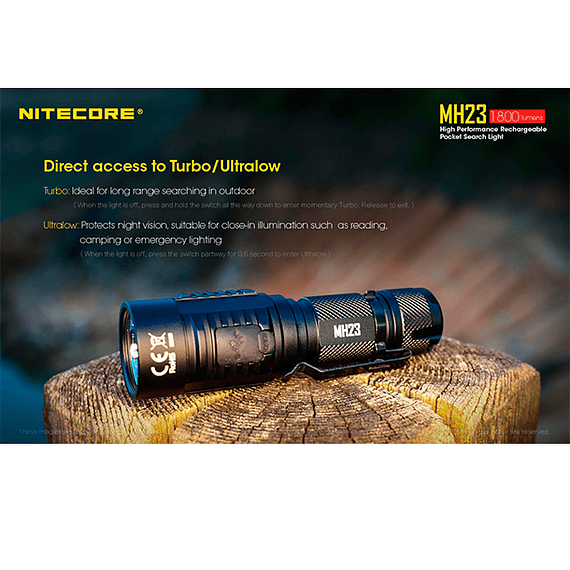 Linterna LED Nitecore 1800 lúmenes Recargable USB MH23- Image 13