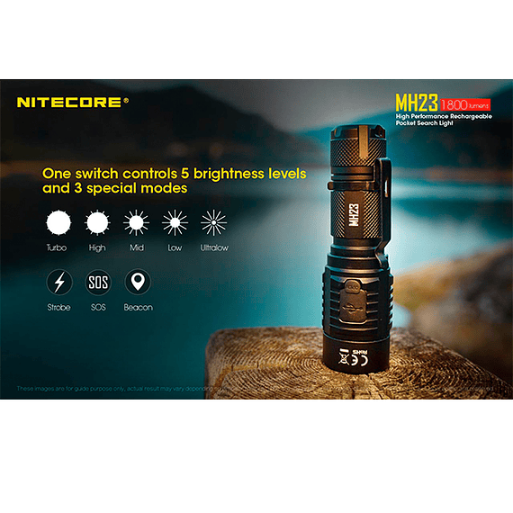 Linterna LED Nitecore 1800 lúmenes Recargable USB MH23- Image 15