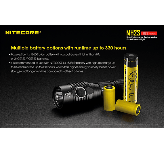 Linterna LED Nitecore 1800 lúmenes Recargable USB MH23- Image 18