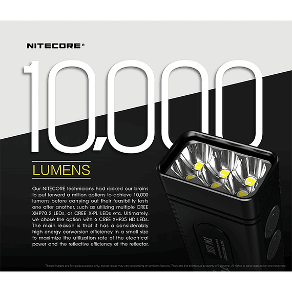 Linterna LED Nitecore 10000 lúmenes Recargable USB TM10K- Image 17