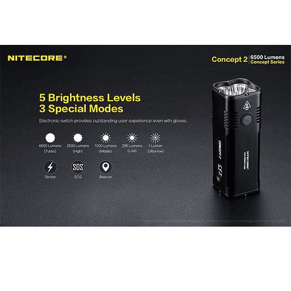 Linterna LED Nitecore 6500 lúmenes Recargable Concept 2- Image 15