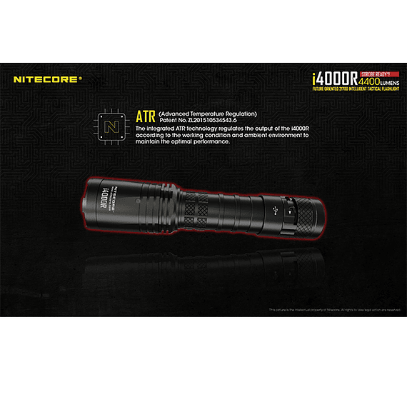 Linterna LED Nitecore 4400 lúmenes Recargable USB i4000R- Image 16