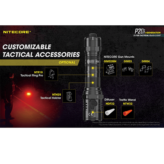 Linterna LED Nitecore 1800 lúmenes Recargable USB P20i- Image 14