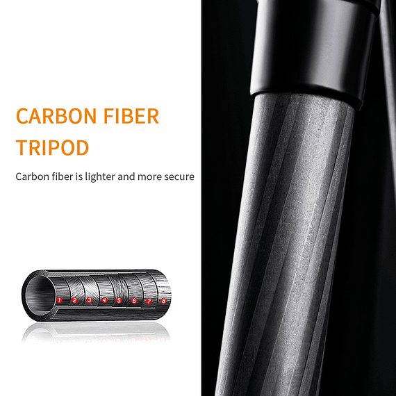 Trípode Carbono K&F Concept con Cabezal 4 Sec. SA254C1- Image 2