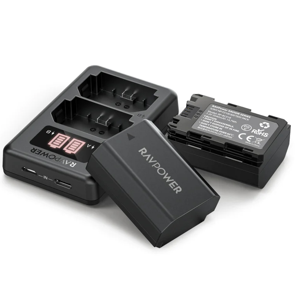Batería Reemplazo RAVPower Sony NP-FZ100 Kit 2x con Cargador