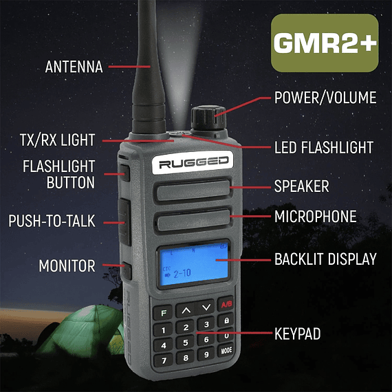 Radio Rugged GMRS/FRS Resistente GMRS2 Plus Gris 1 Unidad- Image 5