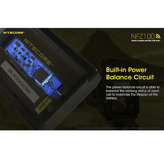 Batería Reemplazo Nitecore Sony NFZ100 con Bluetooth- Image 8