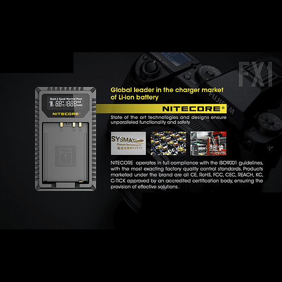 Cargador Nitecore FX1 Dual-Slot USB para Fuji NP-W126s- Image 13
