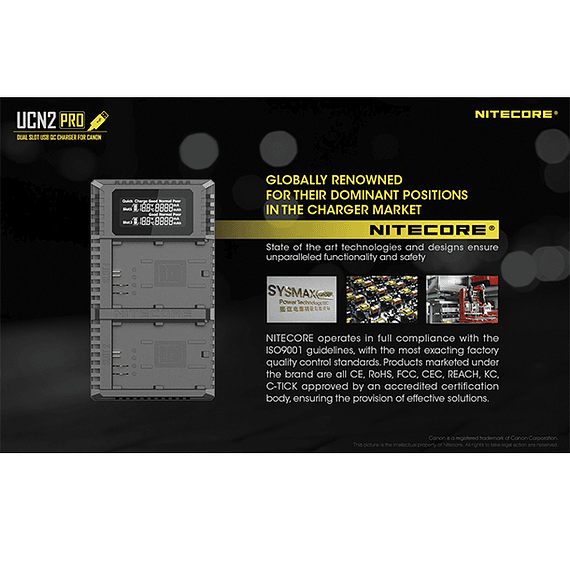 Cargador Nitecore UCN2 PRO Dual-Slot USB para Canon LP-E6N- Image 16
