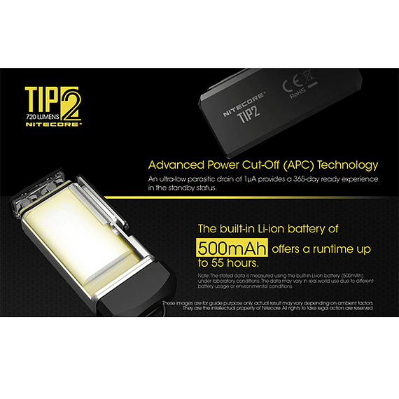 Linterna Compacta LED Nitecore 720 lúmenes Recargable USB TIP2- Image 18