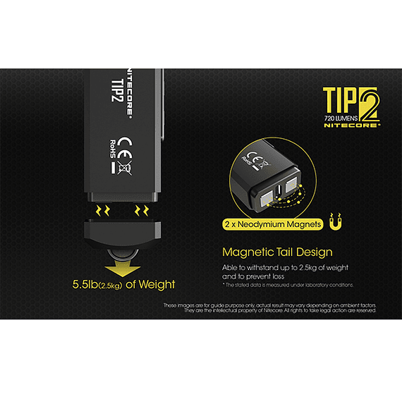 Linterna Compacta LED Nitecore 720 lúmenes Recargable USB TIP2- Image 21