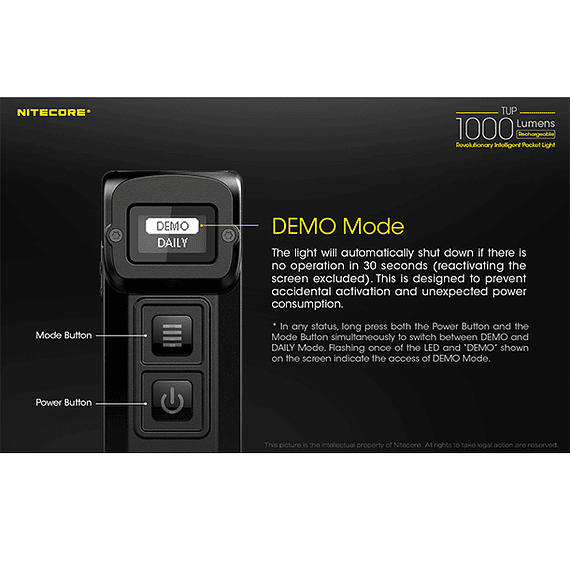 Linterna LED Nitecore 1000 lúmenes Recargable USB TUP- Image 15