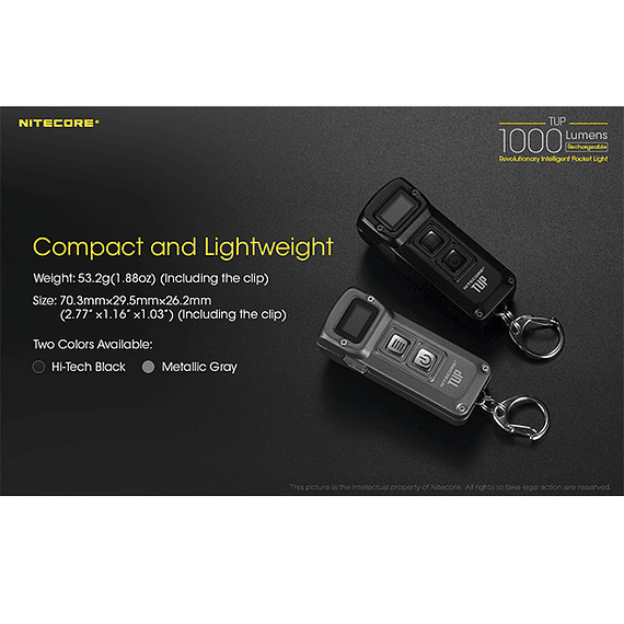 Linterna LED Nitecore 1000 lúmenes Recargable USB TUP- Image 18