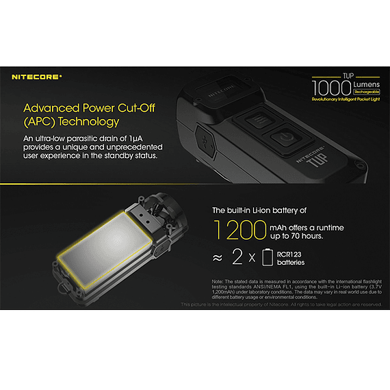 Linterna LED Nitecore 1000 lúmenes Recargable USB TUP- Image 20