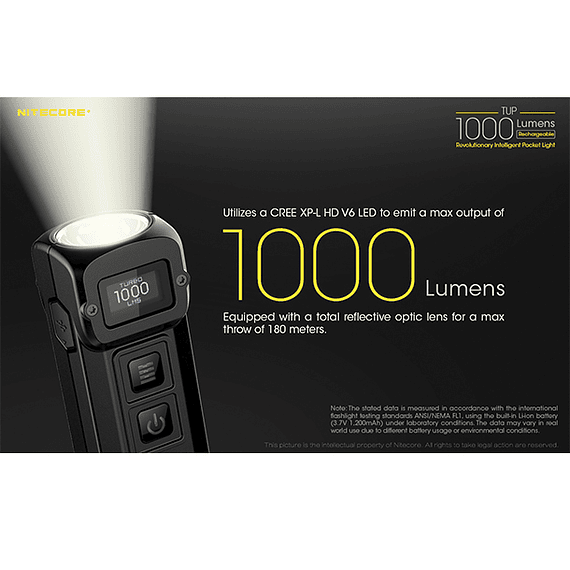 Linterna LED Nitecore 1000 lúmenes Recargable USB TUP- Image 23