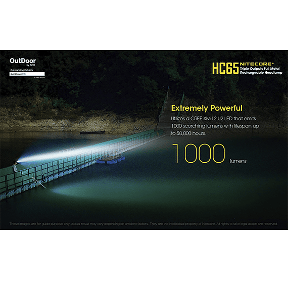 Linterna Frontal LED Nitecore 1000 lúmenes Recargable USB HC65- Image 25