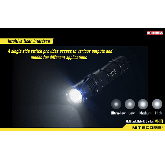Linterna LED Nitecore 1000 lúmenes Recargable USB MH10- Image 12
