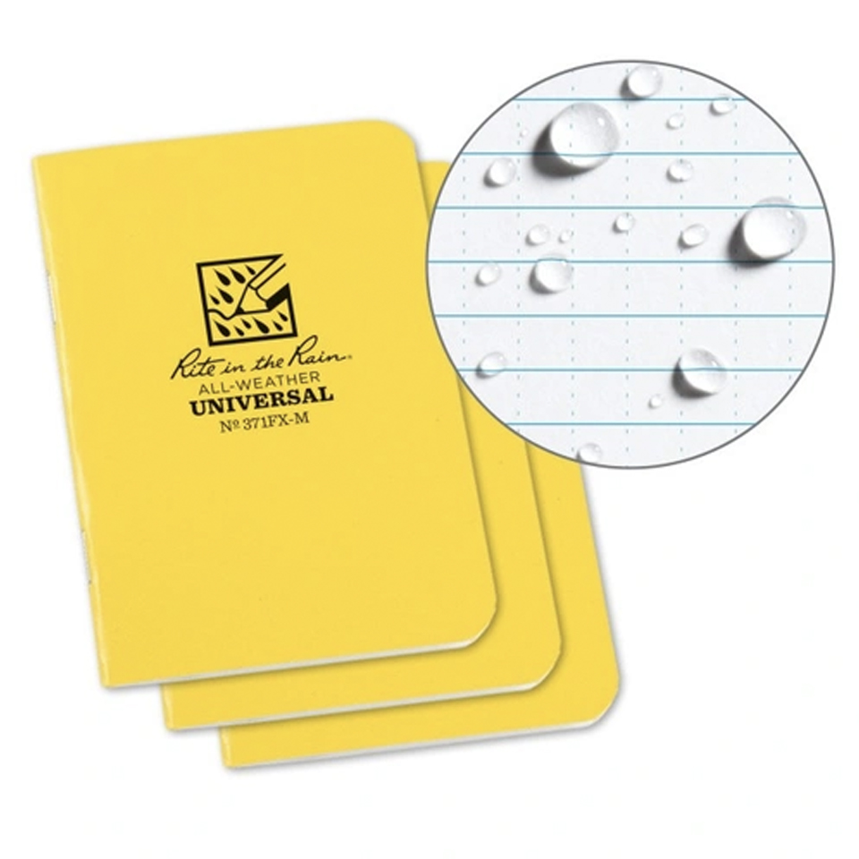 Libreta Universal Rite in the Rain Impermeable Tapa Blanda 371FX-M Amarillo (Pack 3X)