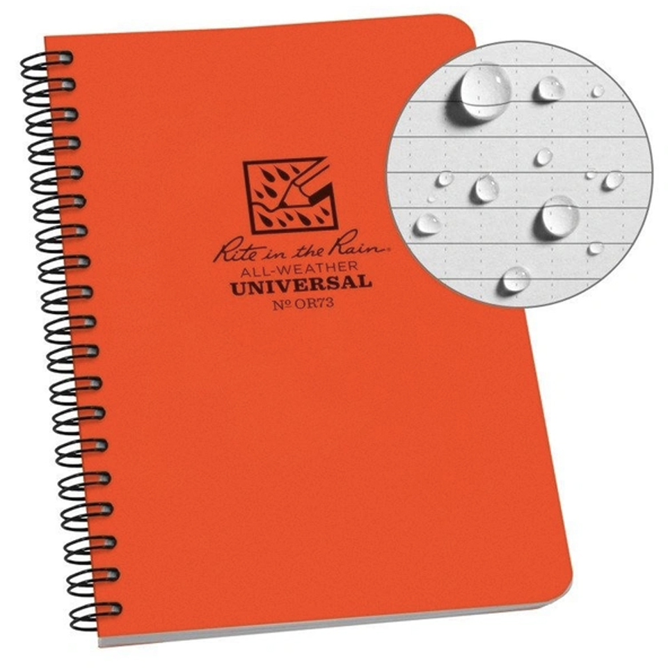 Libreta Universal Rite in the Rain Impermeable Espiral OR73 Naranjo