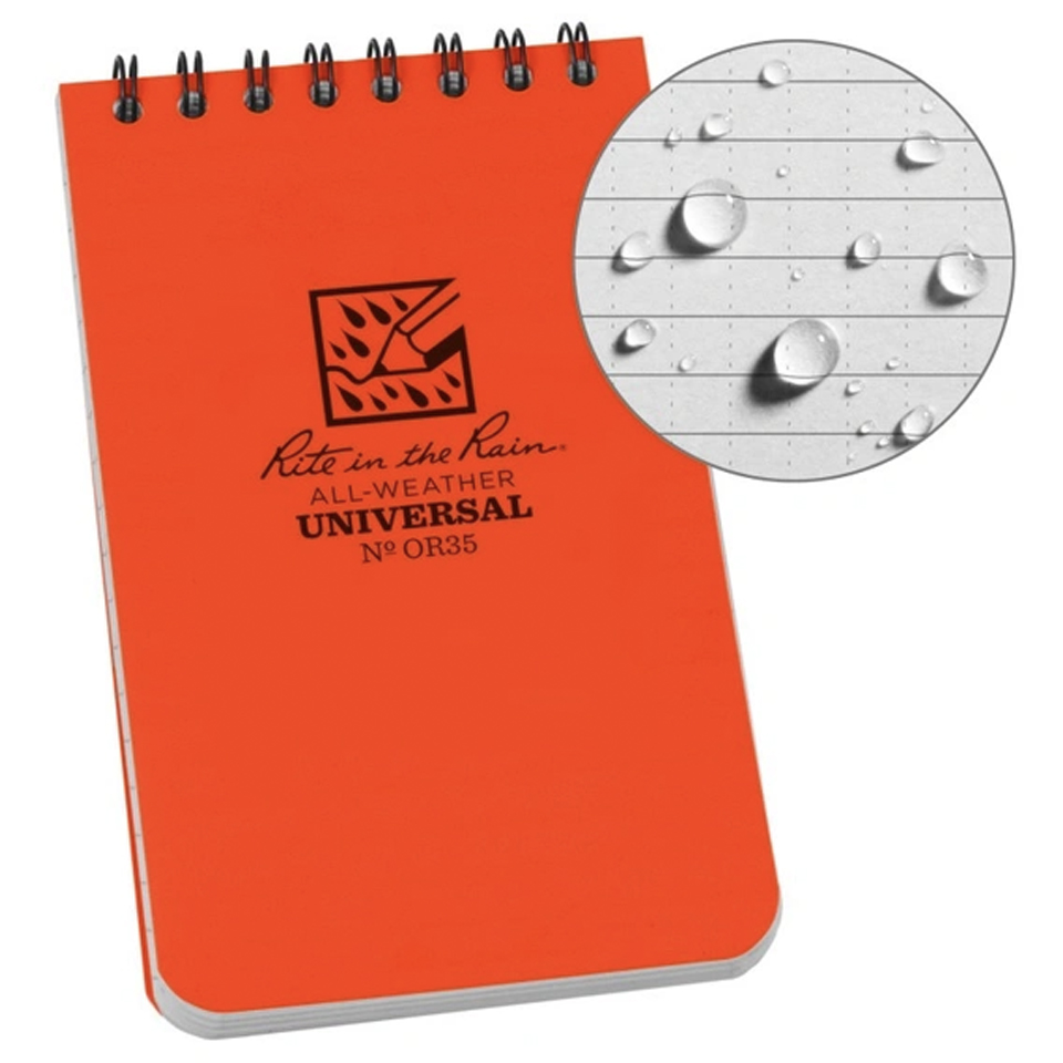 Libreta Universal Rite in the Rain Impermeable Espiral OR35 Naranjo