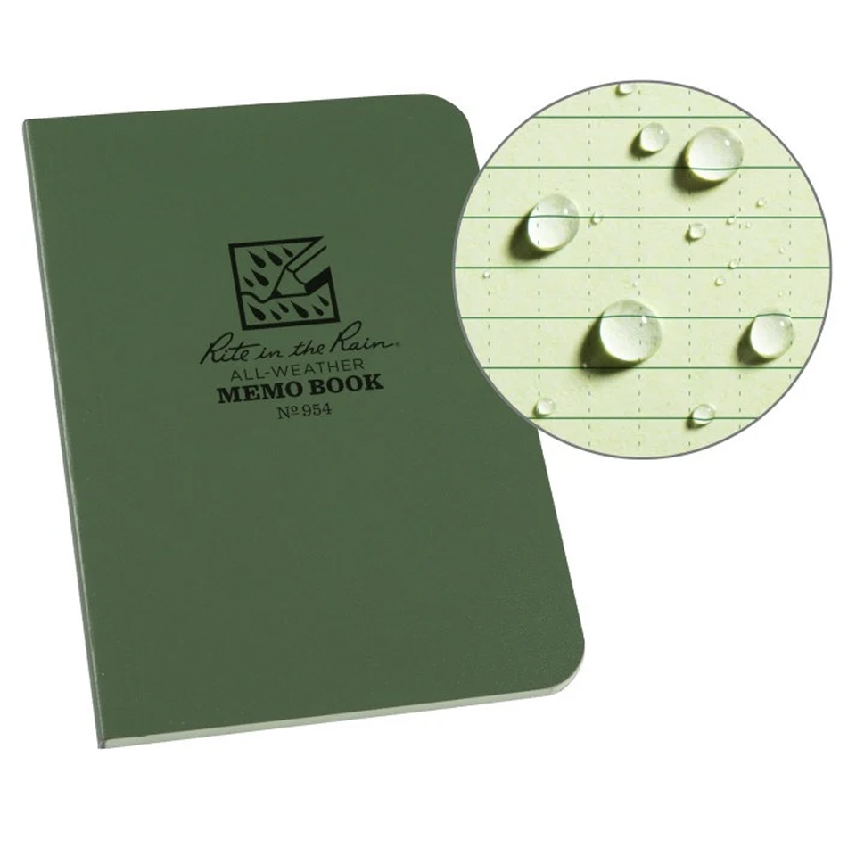 Libreta Memo Book Rite in the Rain Impermeable Tapa Blanda 954 Verde