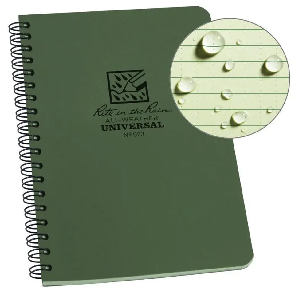 Libreta Universal Rite in the Rain Impermeable Espiral 973 Verde
