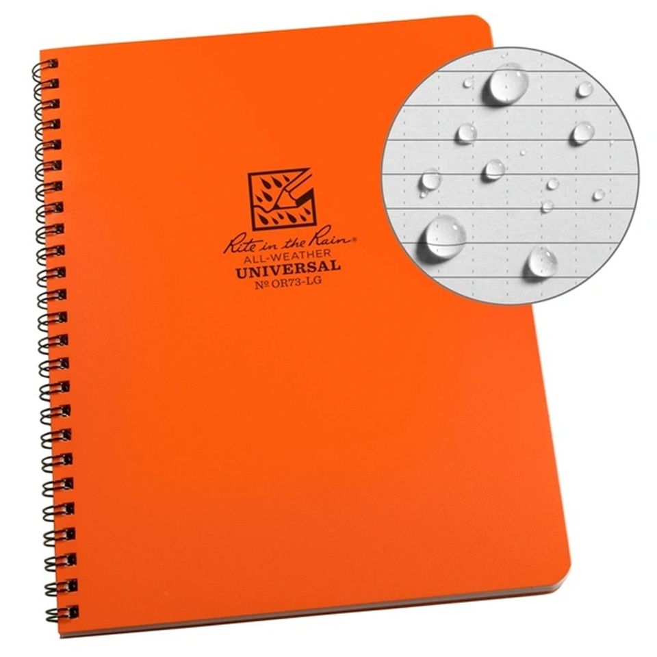Libreta Universal Rite in the Rain Impermeable Espiral OR73-LG Naranjo