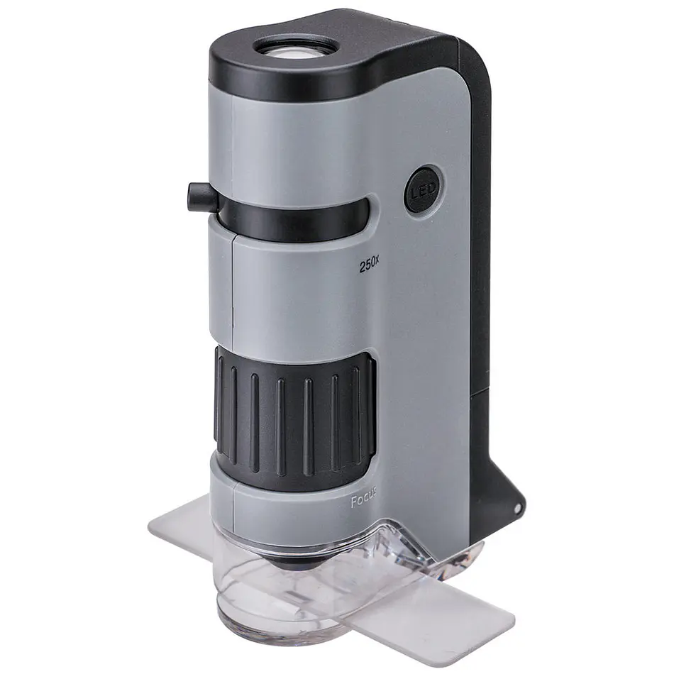 Microscopio Bolsillo Carson MicroFlip 100-250X Gris 1