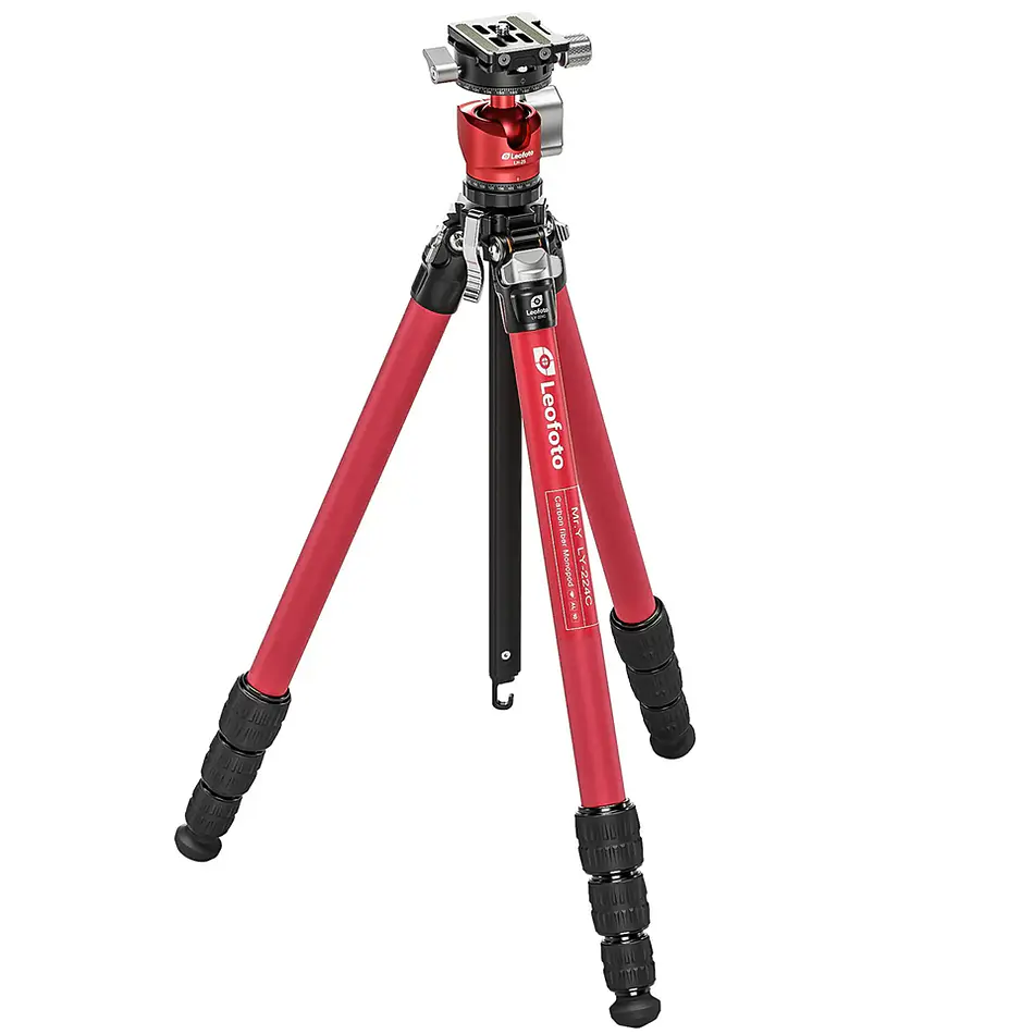 Trípode Carbono Leofoto con Cabezal 4 Sec. LY-224C Rojo 1
