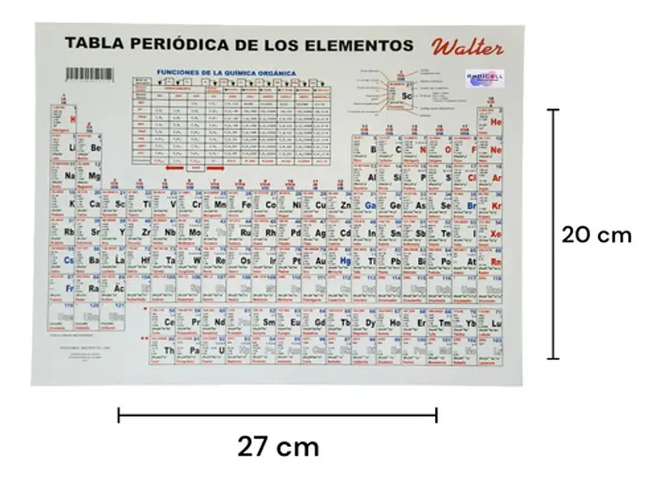 Tabla Periodica Walter Mediana 21cm X 28cm  7