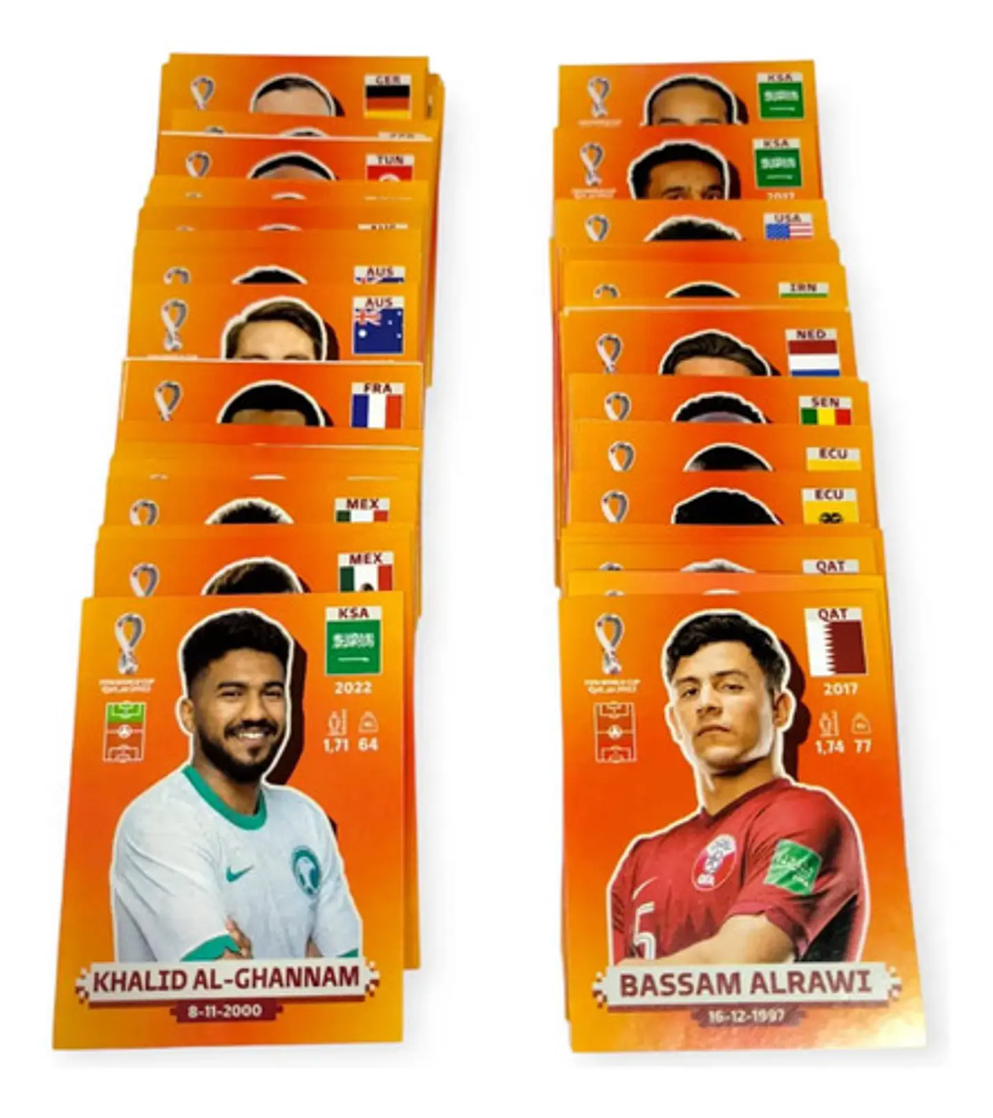 100 Láminas Jugadores Panini Qatar 2022 Sin Repetir, Al Azar 2
