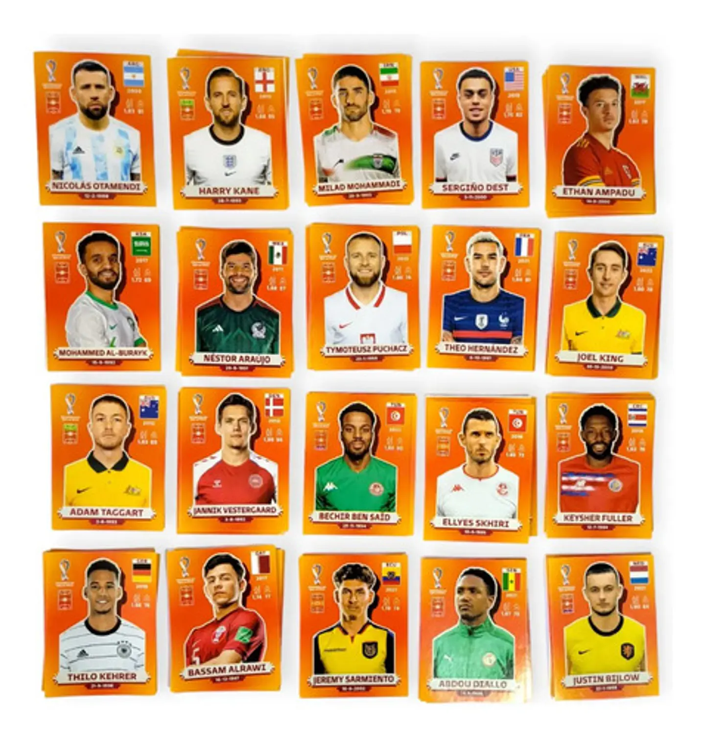 100 Láminas Jugadores Panini Qatar 2022 Sin Repetir, Al Azar 4