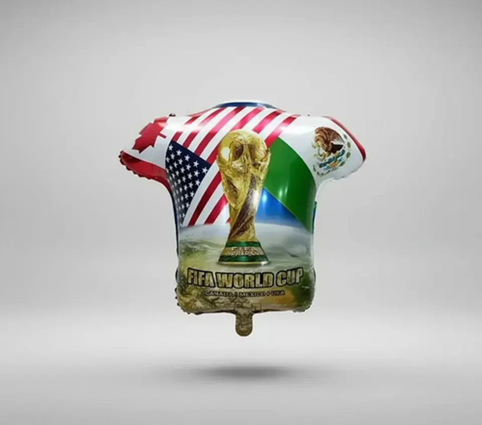 Globo Metalizado Decoración Camiseta Copa Mundial Fútbol 2