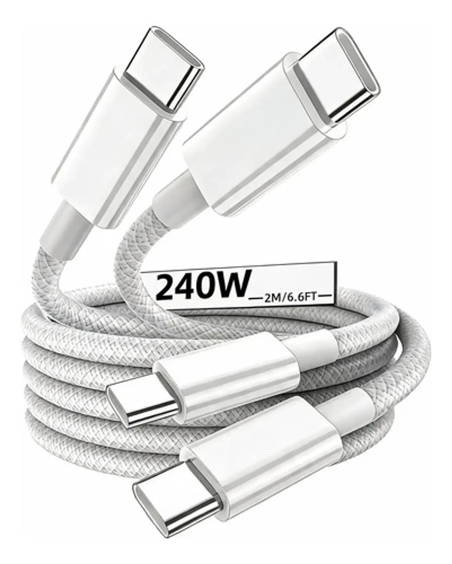 Cable Usb-c A Usb-c Carga Rápida 240w Trenzado 2 Metros 1