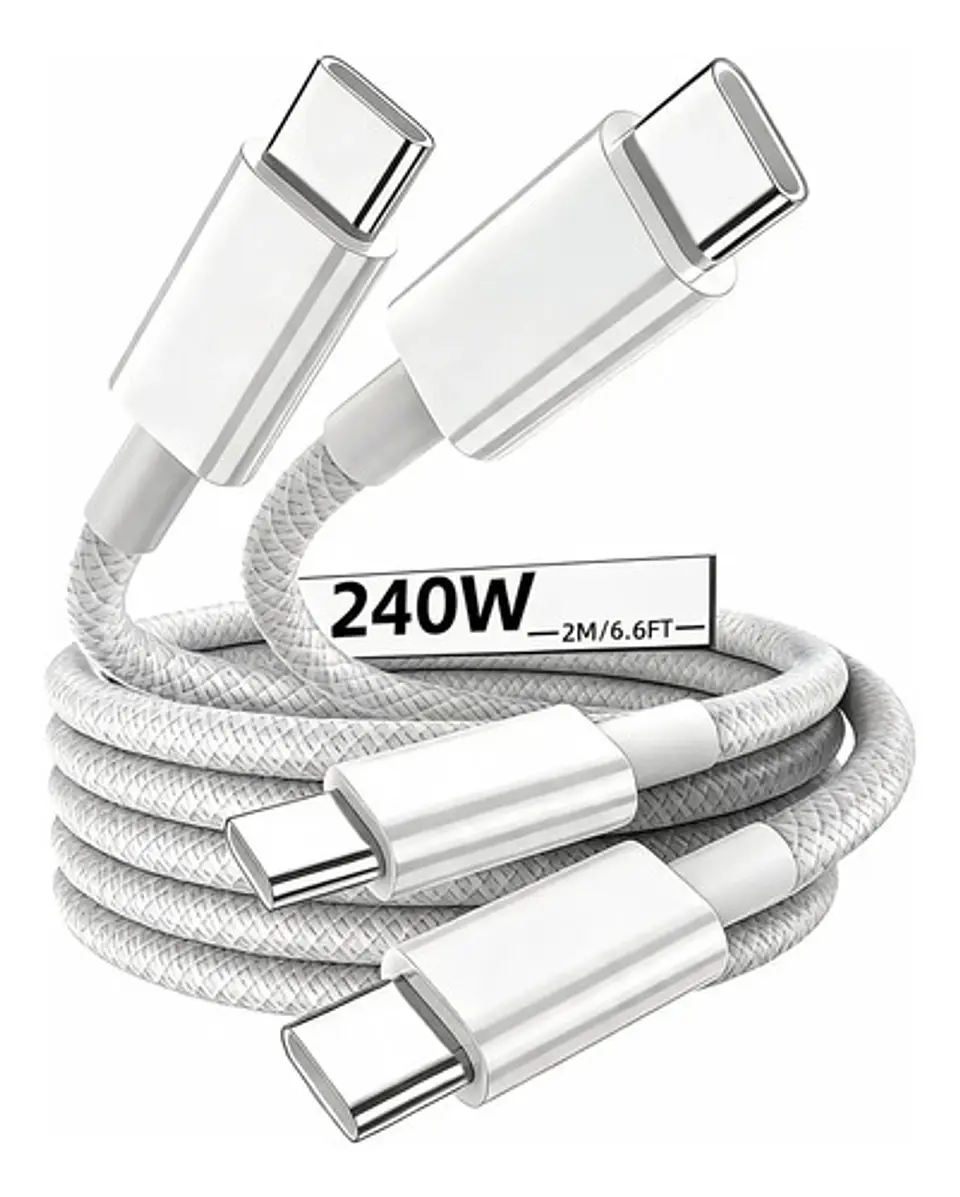 Cable Usb-c A Usb-c Carga Rápida 240w Trenzado 2 Metros 1
