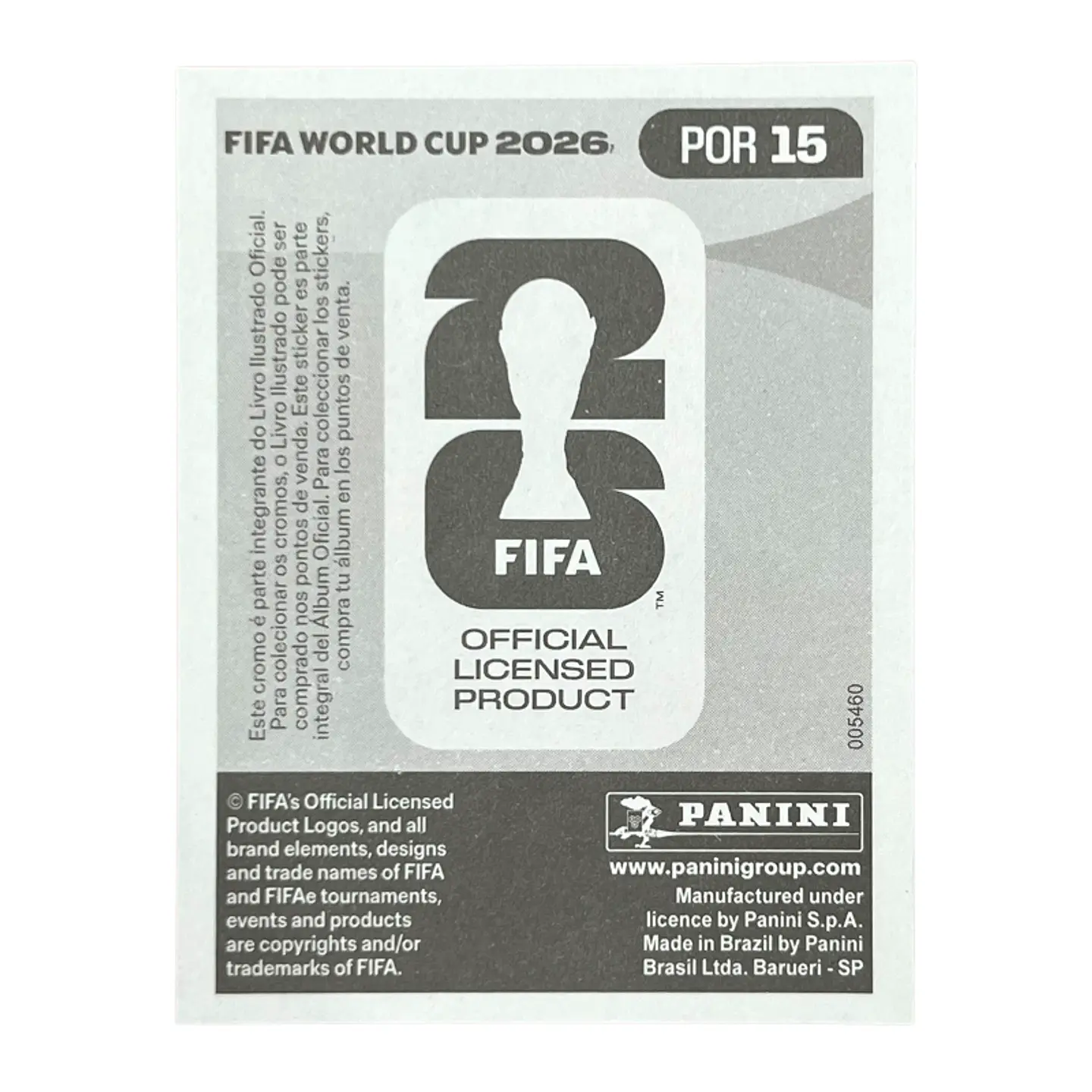 Lámina POR 15 Cristiano Ronaldo Panini - Mundial 2026 2