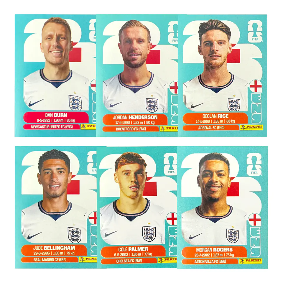 Láminas Selección Inglaterra Panini Copa Mundial Fifa 2026 7