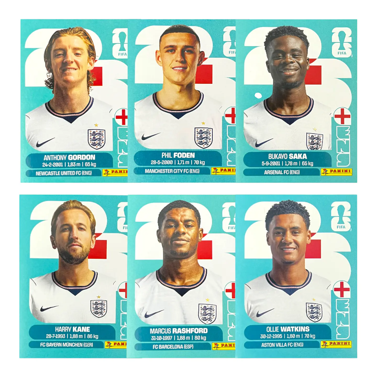 Láminas Selección Inglaterra Panini Copa Mundial Fifa 2026 10