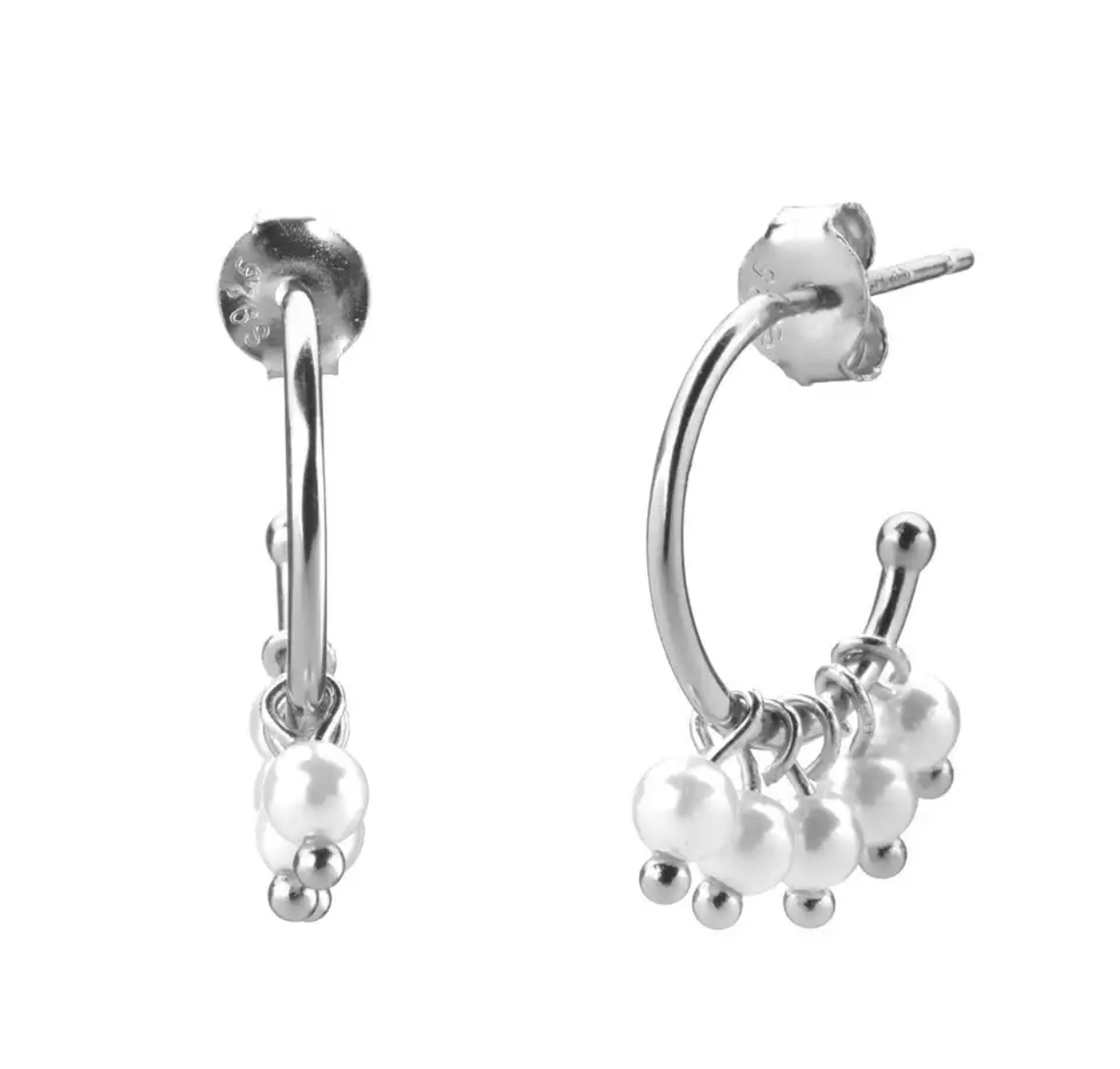 Aro argolla perla silver